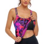 Hibelle Women's Workout Yoga Racerback Tank Tops with Built in Shelf Bra