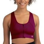 New Balance Women's Seamless MID Impact Zip Front Sport Bra with Removable Pads