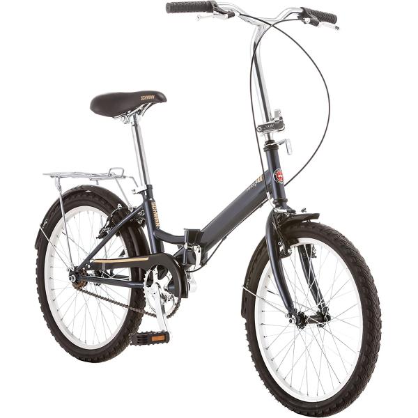 Schwinn Hinge Adult Folding Bike, 20-inch Wheels, Rear Carry Rack, Carrying Bag, Multiple Colors