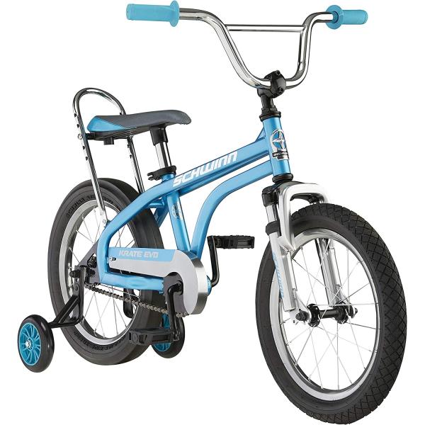 Schwinn Krate Evo Classic Kids Bike, 16-Inch Wheels, Boys and Girls Ages 3-5 Years, Removable Training Wheels, Coaster Brakes, Multiple Colors