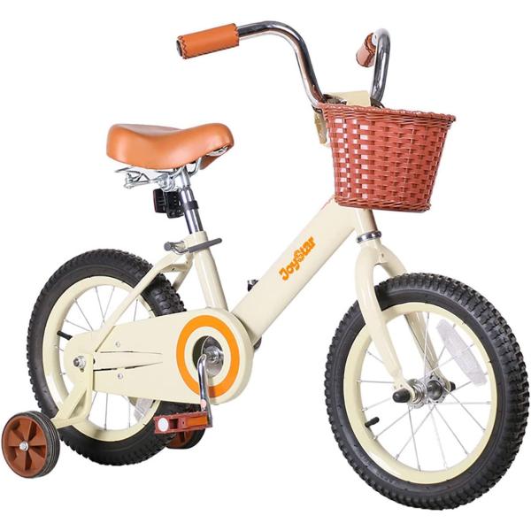 JOYSTAR Vintage 12 & 14 & 16 Kids Bike with Basket & Training Wheels for 2-7 Years Old Girls & Boys (Green, Beige & Pink)