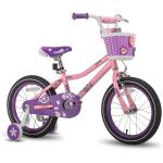 JOYSTAR Paris Girls Bike for Toddlers and Kids 2-9 Years Old, 12 14 16 18 Inch Kids Bike with Training Wheels, Basket and Handbrake, Kids' Children Bicycle