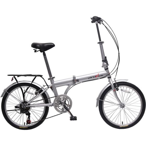 IDS Home unYOUsual U Transformer 20" Folding City Bike Bicycle 6 Speed Shimano Gear Steel Frame Mudguard Rear Carrier Front Rear Wheel Reflectors