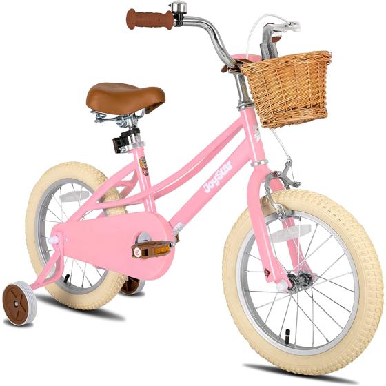 JOYSTAR Girls Bike for 2-12 Years Old Toddlers and Kids, 12" 14" 16" Kids Bike with Training Wheels & Basket, 20 Inch Kid's Bicycle with Kickstand, Retro Style Bikes