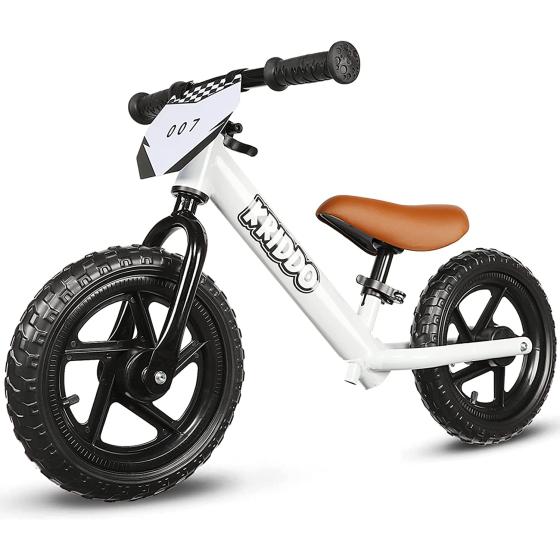 KRIDDO Toddler Balance Bike 2 Year Old, Age 18 Months to 5 Years Old, 12 Inch Push Bicycle with Customize Plate (3 Sets of Stickers Included), Steady Balancing, Gift Bike for 2-3 Boys Girls