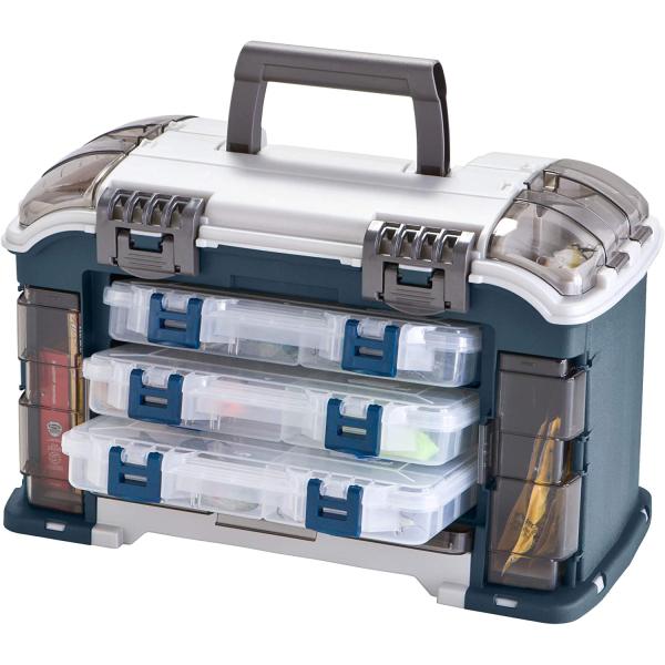Plano Angled Tackle System with Three 3560 Stowaway Boxes, Fishing Tackle Storage, Premium Tackle Storage