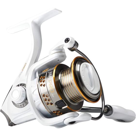 Abu Garcia Max Pro Spinning Reel, Size 60, Right/Left Handle Position, Graphite Body, Corrosion-Resistant, Machined Aluminum Spool, Front Drag System