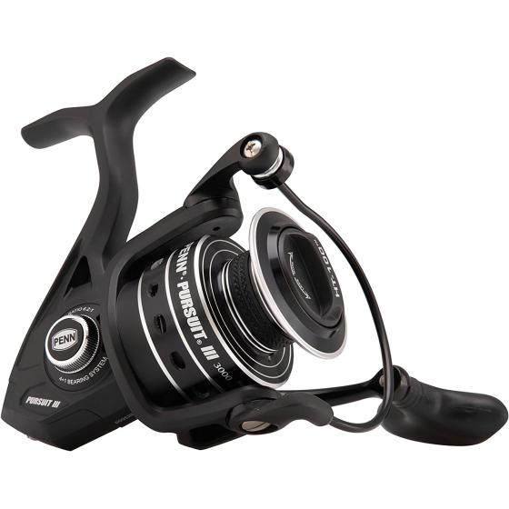 Penn Pursuit III Nearshore Spinning Fishing Reel, Size 5000, Corrosion-Resistant Graphite Body and Line Capacity Rings, Machined Aluminum Superline Spool, HT-100 Drag System