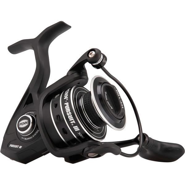 Penn Pursuit III Nearshore Spinning Fishing Reel, Size 5000, Corrosion-Resistant Graphite Body and Line Capacity Rings, Machined Aluminum Superline Spool, HT-100 Drag System