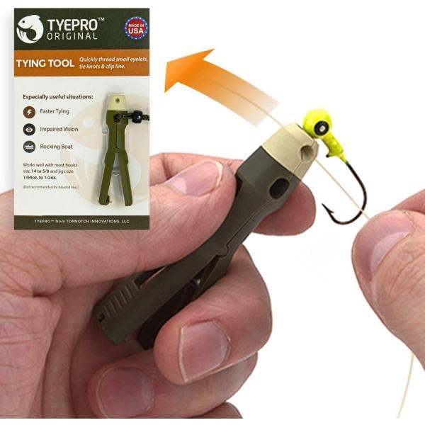 TYEPRO Fishing Knot Tying Tool/Original Jig Head and Hook Eyelet Grip, Thread Line, Tie, Clip
