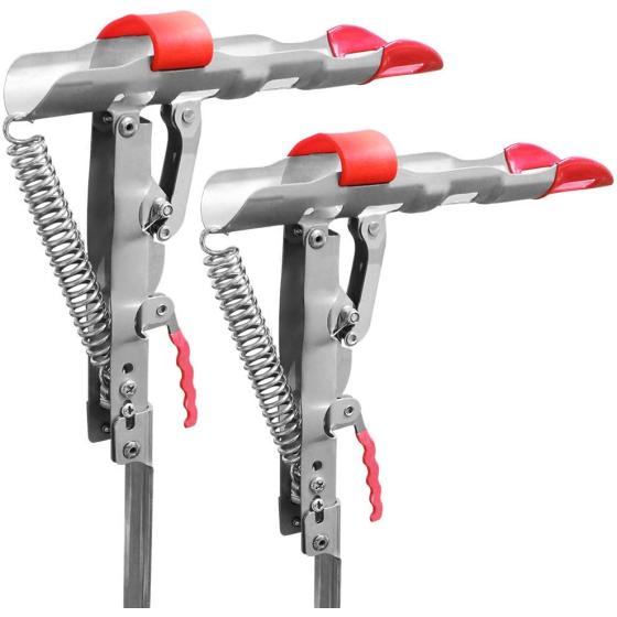 Automatic Spring Fishing Rod Holder 2 Pack - Stainless Steel for Ground Support Brackets, Adjustable Sensitivity & Folding Fish Pole Rack