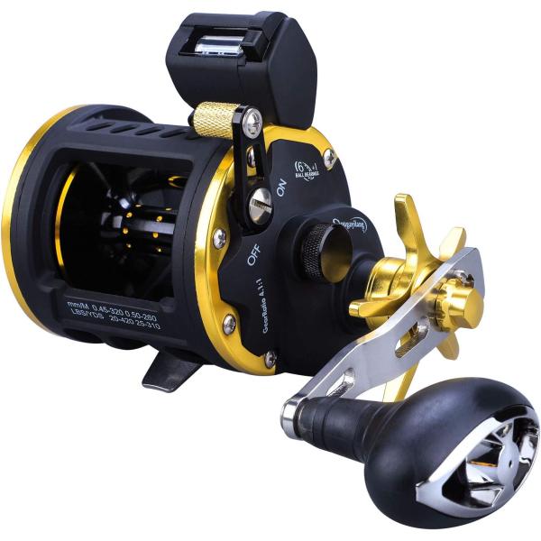 Sougayilang Line Counter Fishing Reel Conventional Level Wind Trolling Reel