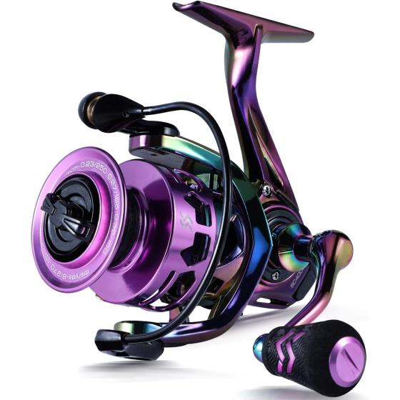 Sougayilang Fishing Reel, Colorful Ultralight Spinning Reels with Graphite Frame 6.0:1 High Speed, Over 39 lbs Carbon Drag for Saltwater or Freshwater Fishing