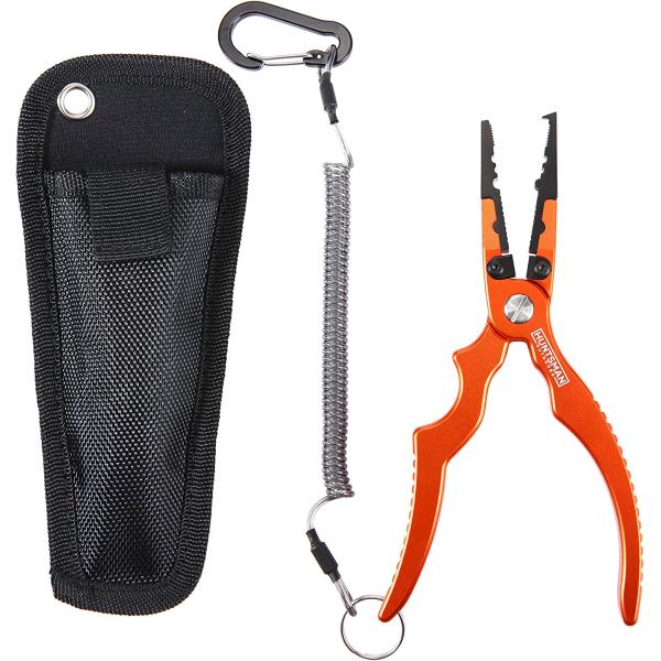 Huntsman Outdoors 7 inch Fishing Pliers - Fishing Gear for Split Ring, Fish Hook Remover & Line Cutter