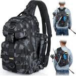 PLUSINNO Fishing Backpack Tackle Bag, Water-Resistant Fishing Backpack with Rod Holder, Large Fishing Bag for Fishing Gear, Ideal Fishing Gifts for Men…