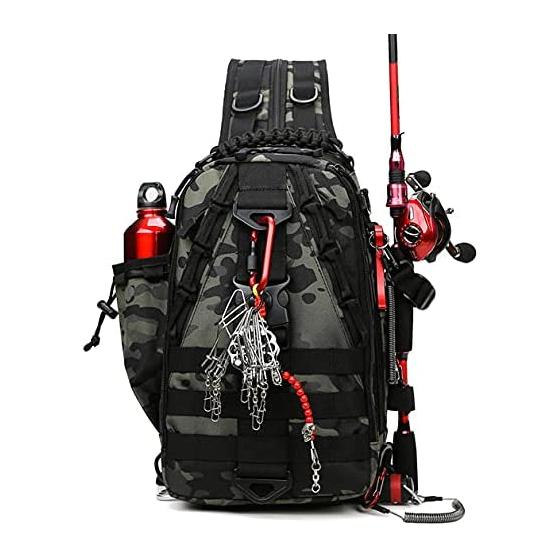 FISKINER Pro Fishing Backpack Creative Fishing Bag Fishing Tackle Storage Bag Outdoor Shoulder Backpack for Fishing Hiking Camping Hunting - Fishing Gear Bag Usefull Fishing Gifts for Men