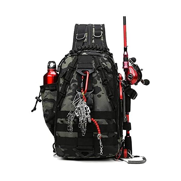 FISKINER Pro Fishing Backpack Creative Fishing Bag Fishing Tackle Storage Bag Outdoor Shoulder Backpack for Fishing Hiking Camping Hunting - Fishing Gear Bag Usefull Fishing Gifts for Men