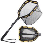 PLUSINNO Floating Fishing Net for Steelhead, Salmon, Fly, Kayak, Catfish, Bass, Trout Fishing, Rubber Coated Landing Net for Easy Catch & Release, Compact & Foldable for Easy Transportation & Storage-VB