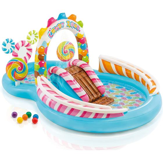 Intex Candy Zone Inflatable Play Center, 116" X 75" X 51", for Ages 2+ Blue