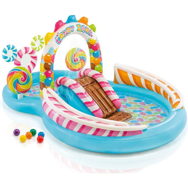 Intex Candy Zone Inflatable Play Center, 116" X 75" X 51", for Ages 2+ Blue