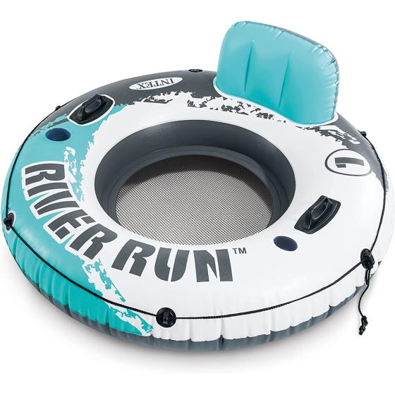Intex Aqua River Run 1 Fire Edition Sport Lounge, Inflatable Water Float, 53" Diameter