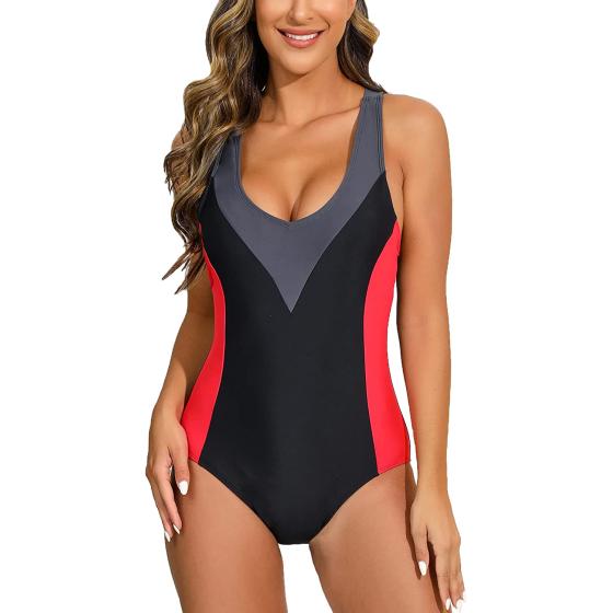 Halcurt Womens Lap One Piece Swimsuit Athletic Boyleg Bathing Suit Tummy Control