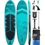 Skatinger 11'x34'' Extra Wide Inflatable Paddle Board, Up to 420lbsPaddle Boards for Adults, Stable Stand Up Paddle Board, 2 People/Family, Wide&Stable, Floating Paddle, Shoulder Strap, US Fin