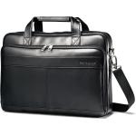 Samsonite Leather Slim Briefcase, Black, 16 Inch