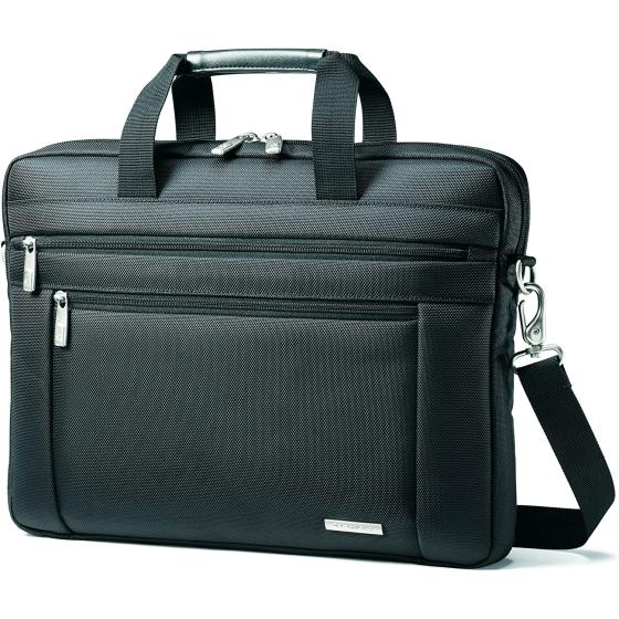Samsonite Classic Laptop Slim Briefcase, Black, 16 x 2 x 12-Inch