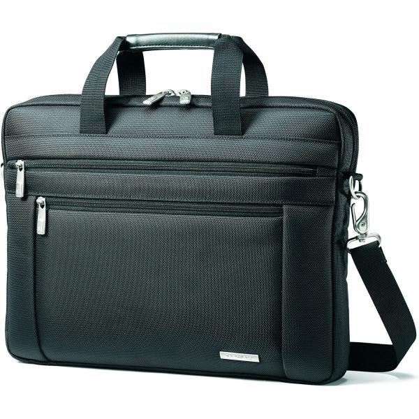 Samsonite Classic Laptop Slim Briefcase, Black, 16 x 2 x 12-Inch