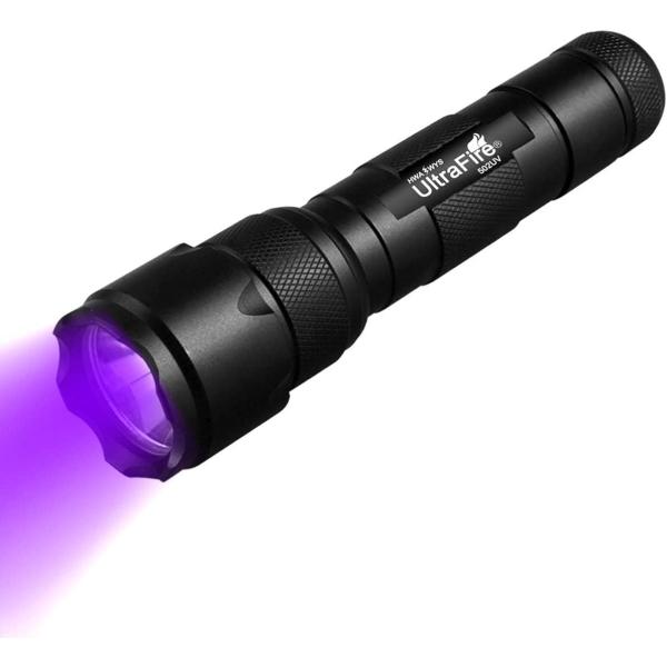 UltraFire Black Light UV Flashlight, Super Power UV 395-405 nm LED WF-502B Blacklight Flashlights for Leak Detector, Pet Urine Stain, Bed Bug (Not Included)
