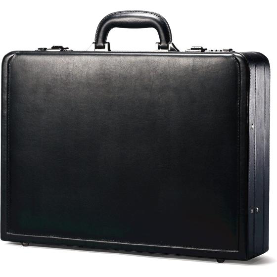 Samsonite Bonded Leather Attache, Black, One Size