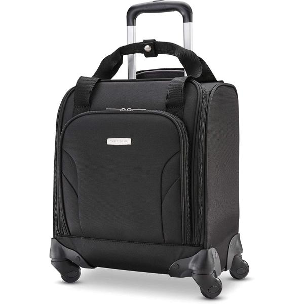 Samsonite Underseat Carry-On Spinner with USB Port, Jet Black, One Size
