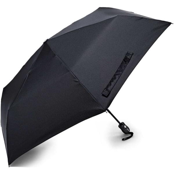 Samsonite Compact Auto Open/Close Umbrella, Black, One Size