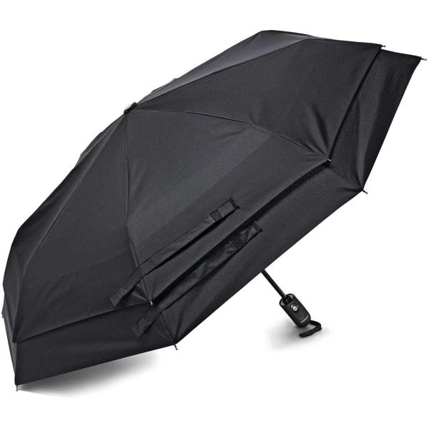 Samsonite Windguard Auto Open/Close Umbrella, Black, One Size