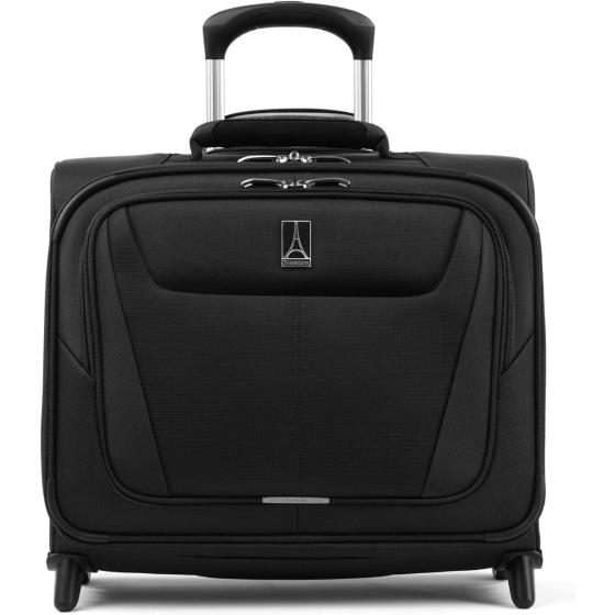 Travelpro Maxlite 5 Softside Lightweight Rolling Underseat Tote Upright 2 Wheel Bag, Men and Women, Black, 16-Inch