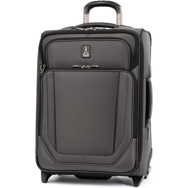 Travelpro Crew Versapack Softside Expandable Upright 2 Wheel Luggage, Men and Women, Titanium Grey, Carry-On 21-Inch