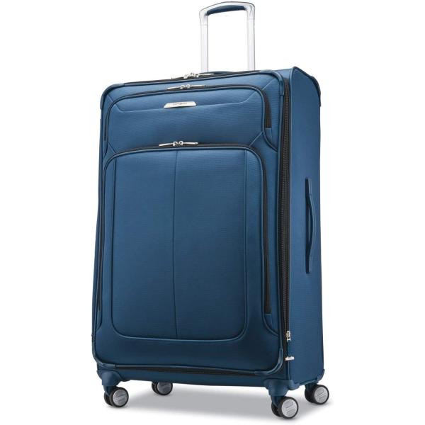 Samsonite Solyte DLX Softside Expandable Luggage with Spinner Wheels, Mediterranean Blue, Checked-Large 29-Inch