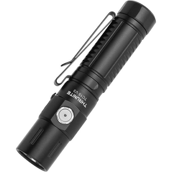 ThruNite TC15 V3 2403 High Lumen Flashlight, USB C Rechargeable LED Handheld Flashlights, Ultra-Bright CREE XHP 35.2 LED, Indoor/Outdoor (Camping, Security and Emergency Use) Cool White - Black CW