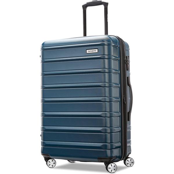 Samsonite Omni 2 Hardside Expandable Luggage with Spinner Wheels, Checked-Medium 24-Inch, Nova Teal