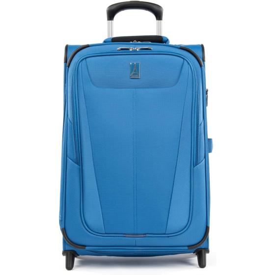 Travelpro Maxlite 5 Softside Expandable Upright 2 Wheel Luggage, Lightweight Suitcase, Men and Women, Azure Blue, Carry-On 22-Inch