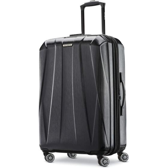 Samsonite Centric 2 Hardside Expandable Luggage with Spinner Wheels, Black, Checked-Medium 24-Inch