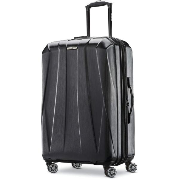 Samsonite Centric 2 Hardside Expandable Luggage with Spinner Wheels, Black, Checked-Medium 24-Inch