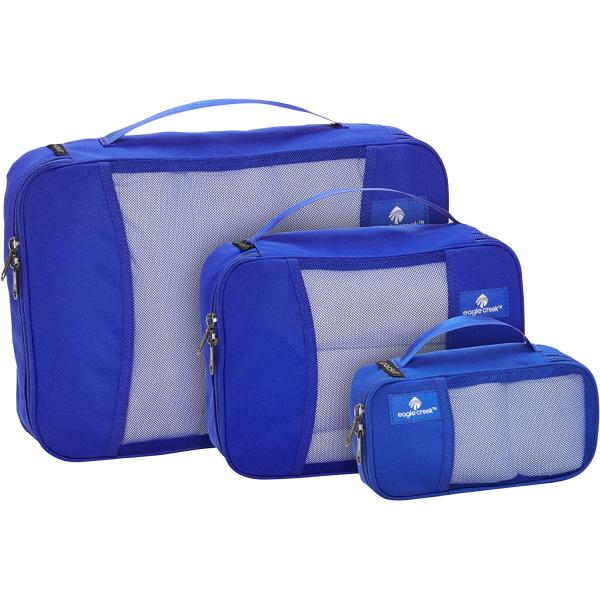 Eagle Creek Pack-It Original Packing Cubes Set XS/S/M - Durable, Ultra-Lightweight Fabric Suitcase Organizers with 2-Way Zippers and Grab-and-Go Handles, Blue Sea