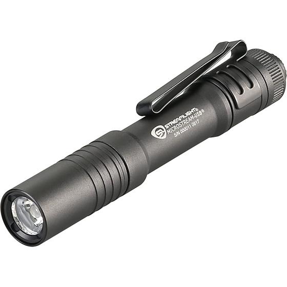 Streamlight 66604 MicroStream 250-Lumen EDC Ultra-Compact Flashlight with USB Rechargeable Battery, Box, Black