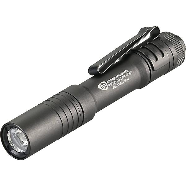 Streamlight 66604 MicroStream 250-Lumen EDC Ultra-Compact Flashlight with USB Rechargeable Battery, Box, Black