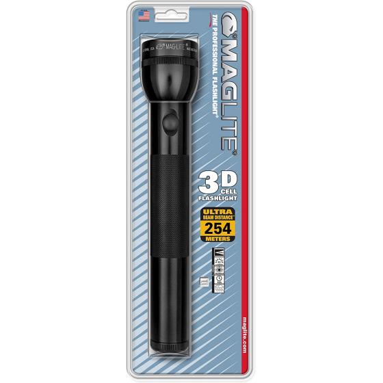 Maglite Heavy-Duty Incandescent 3-Cell D Flashlight, Black