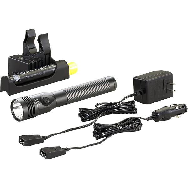 Streamlight 75458 Stinger DS LED HL 800-Lumen Rechargeable Dual Switch Flashlight with 120-Volt AC/12-Volt DC Smart Charge Piggyback Charger (NiMH), Black