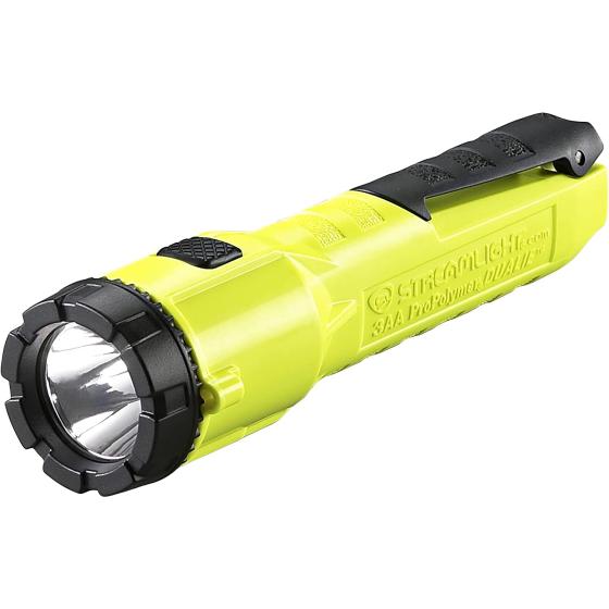 Streamlight 68750 Dualie 3AA 140-Lumen Intrinsically Safe Industrial Flashlight with Spot/Flood and 3 "AA Alkaline Batteries, Yellow
