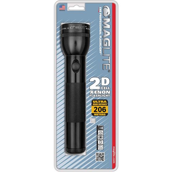 Maglite Heavy-Duty Incandescent 2-Cell D Flashlight, Black